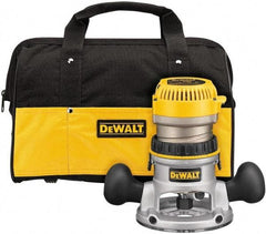 DeWALT - 2.25 hp, 8,000 to 24,000 RPM, Fixed Base Router Kit - 12 Amps, 1/4 and 1/2 Inch Collet - Exact Tool & Supply
