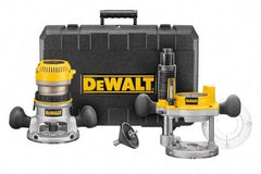 DeWALT - 2.25 hp, 8,000 to 24,000 RPM, Fixed Plunge Combination Router Kit - 12 Amps, 1/4 and 1/2 Inch Collet - Exact Tool & Supply
