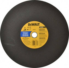 DeWALT - 14" Aluminum Oxide Cutoff Wheel - 7/64" Thick, 1" Arbor, 4,300 Max RPM, Use with Stationary Tools - Exact Tool & Supply