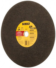 DeWALT - 14" Aluminum Oxide Cutoff Wheel - 7/64" Thick, 1" Arbor, 4,300 Max RPM, Use with Stationary Tools - Exact Tool & Supply