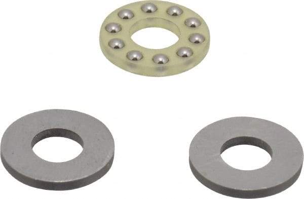 Boston Gear - 1/4" Inside x 9/16" Outside Diam, 7/32" Thick, Alloy Steel Ball Thrust Bearing - Exact Tool & Supply