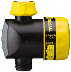 Nelson - Manual Lawn Sprinkler Timer - 2 Watering Modes, 1 Outlet, 3/4-18 National Hose Thread - Exact Tool & Supply