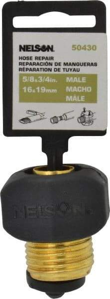 Nelson - 5/8 & 3/4 Garden Hose Fitting - Brass & Nylon, Male Connector - Exact Tool & Supply