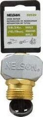 Nelson - 5/8 & 3/4 Garden Hose Fitting - Brass & Metal, Male Connector - Exact Tool & Supply
