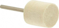 Value Collection - 3/4" Diam, 1/8" Shank Diam, Cylinder Shaped Mounted Bob - Medium Density, 3/4" Head Length, Wool Felt - Exact Tool & Supply