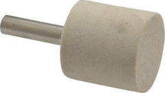 Value Collection - 1" Diam, 1/4" Shank Diam, Cylinder Shaped Mounted Bob - Hard Density, 1" Head Length, Wool Felt - Exact Tool & Supply