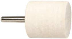 Value Collection - 1-1/2" Diam, 1/4" Shank Diam, Cylinder Shaped Mounted Bob - Medium Density, 1-1/2" Head Length, Wool Felt - Exact Tool & Supply