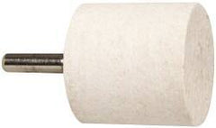 Value Collection - 1-1/2" Diam, 1/4" Shank Diam, Cylinder Shaped Mounted Bob - Hard Density, 1-1/2" Head Length, Wool Felt - Exact Tool & Supply