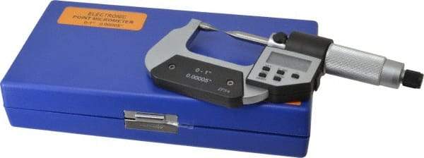Value Collection - 1 Inch, Friction, Electronic Point Micrometer - 30° Point Angle - Exact Tool & Supply