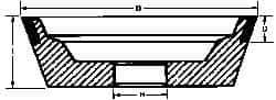 Made in USA - 5" Diam, 1-1/4" Hole Size, 1-3/4" Overall Thickness, 220 Grit, Type 11 Tool & Cutter Grinding Wheel - Very Fine Grade, Diamond - Exact Tool & Supply