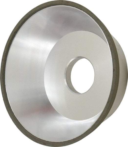 Made in USA - 5" Diam, 1-1/4" Hole Size, 1-3/4" Overall Thickness, 100 Grit, Type 11 Tool & Cutter Grinding Wheel - Fine Grade, Diamond - Exact Tool & Supply