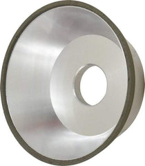 Made in USA - 5" Diam, 1-1/4" Hole Size, 1-3/4" Overall Thickness, 100 Grit, Type 11 Tool & Cutter Grinding Wheel - Fine Grade, Diamond - Exact Tool & Supply