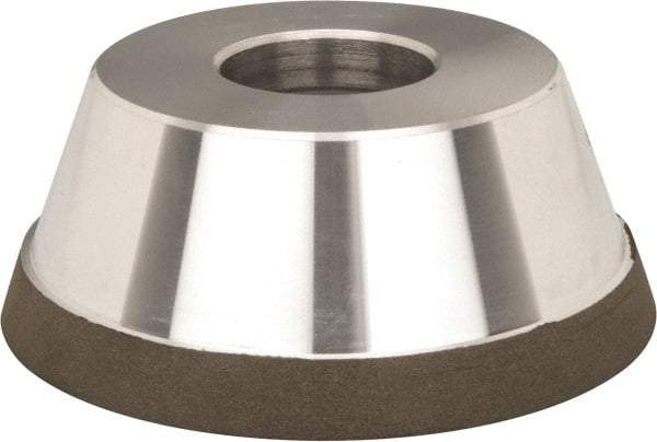 Made in USA - 3-3/4" Diam, 1-1/2" Hole Size, 1-1/2" Overall Thickness, 220 Grit, Type 11 Tool & Cutter Grinding Wheel - Very Fine Grade, Diamond, N Hardness - Exact Tool & Supply