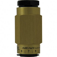 Mead - 1/8" NPTF Threaded Flow Control Valve - 0 to 250 psi & Aluminum Material - Exact Tool & Supply
