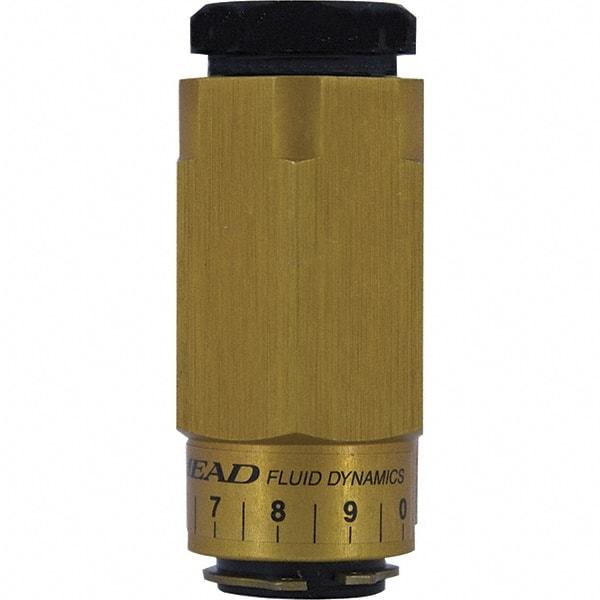 Mead - 1/4" NPTF Threaded Flow Control Valve - 0 to 250 psi & Aluminum Material - Exact Tool & Supply