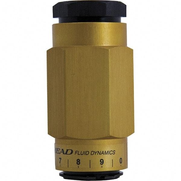 Mead - 3/8" NPTF Threaded Flow Control Valve - 0 to 250 psi & Aluminum Material - Exact Tool & Supply