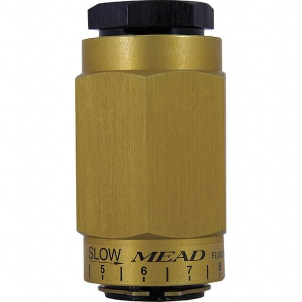 Mead - 1/2" NPTF Threaded Flow Control Valve - 0 to 250 psi & Aluminum Material - Exact Tool & Supply
