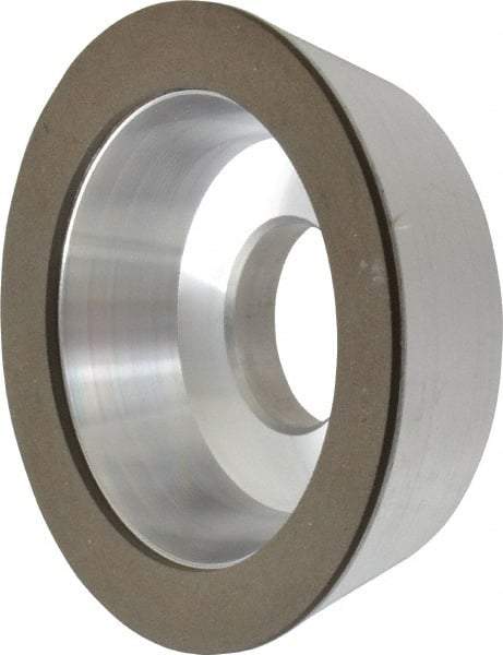 Made in USA - 4" Diam, 1-1/4" Hole Size, 1-1/4" Overall Thickness, 220 Grit, Type 11 Tool & Cutter Grinding Wheel - Very Fine Grade, Diamond - Exact Tool & Supply