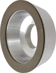 Made in USA - 4" Diam, 1-1/4" Hole Size, 1-1/4" Overall Thickness, 220 Grit, Type 11 Tool & Cutter Grinding Wheel - Very Fine Grade, Diamond - Exact Tool & Supply