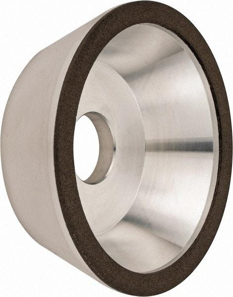 Made in USA - 5" Diam, 1-1/4" Hole Size, 1-3/4" Overall Thickness, 100 Grit, Type 11 Tool & Cutter Grinding Wheel - Fine Grade, Diamond - Exact Tool & Supply