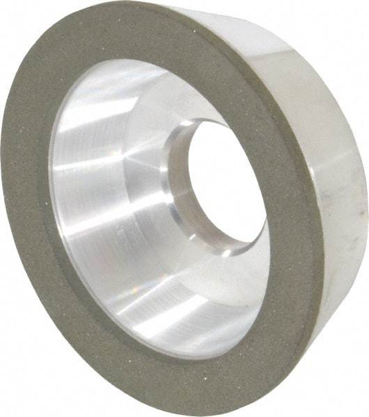 Made in USA - 4" Diam, 1-1/4" Hole Size, 1-1/4" Overall Thickness, 100 Grit, Type 11 Tool & Cutter Grinding Wheel - Fine Grade, Diamond - Exact Tool & Supply