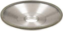 Made in USA - 6" Diam, 1-1/4" Hole Size, 1" Overall Thickness, 100 Grit, Type 12 Tool & Cutter Grinding Wheel - Fine Grade, Diamond - Exact Tool & Supply