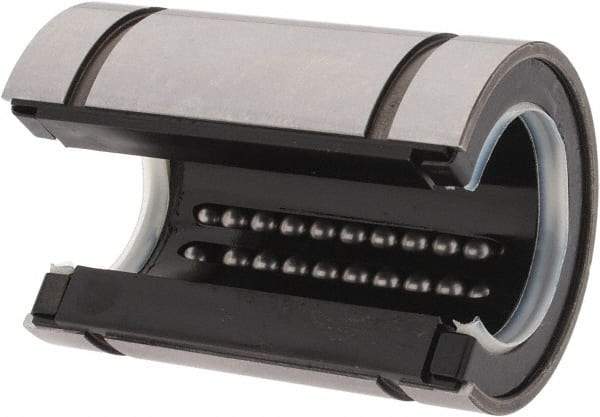 Thomson Industries - 20mm ID, Open Linear Bearing with Two Integral Wipers - 1.26" Overall Height, 32mm OD - Exact Tool & Supply