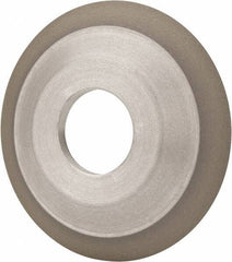 Made in USA - 4" Diam, 1-1/4" Hole Size, 1/2" Overall Thickness, 100 Grit, Type 12 Tool & Cutter Grinding Wheel - Fine Grade, Diamond - Exact Tool & Supply