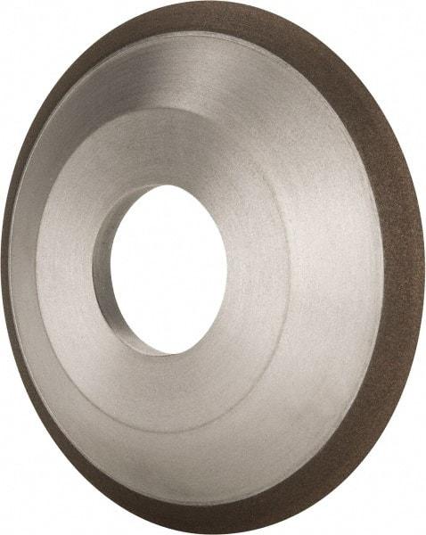 Made in USA - 4" Diam, 1-1/4" Hole Size, 1/2" Overall Thickness, 220 Grit, Type 12 Tool & Cutter Grinding Wheel - Very Fine Grade, Diamond - Exact Tool & Supply