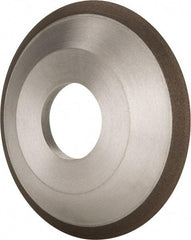 Made in USA - 4" Diam, 1-1/4" Hole Size, 1/2" Overall Thickness, 220 Grit, Type 12 Tool & Cutter Grinding Wheel - Very Fine Grade, Diamond - Exact Tool & Supply