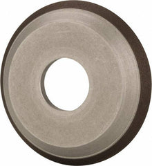Made in USA - 4" Diam, 1-1/4" Hole Size, 1/2" Overall Thickness, 100 Grit, Type 12 Tool & Cutter Grinding Wheel - Fine Grade, Diamond - Exact Tool & Supply