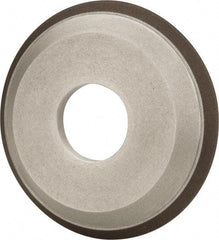 Made in USA - 4" Diam, 1-1/4" Hole Size, 1/2" Overall Thickness, 220 Grit, Type 12 Tool & Cutter Grinding Wheel - Very Fine Grade, Diamond - Exact Tool & Supply