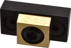 Mitee-Bite - 3/8-16 Screw Thread, 1" Wide x 0.45" High, Serrated & Smooth Steel Compact Style Screw Mount Toe Clamp - 4,000 Lb Holding Force, 65 Lb Ft Torque - Exact Tool & Supply