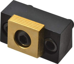 Mitee-Bite - 1/2-13 Screw Thread, 1-1/2" Wide x 0.99" High, Serrated & Smooth Steel Compact Style Screw Mount Toe Clamp - 6,000 Lb Holding Force, 100 Lb Ft Torque - Exact Tool & Supply