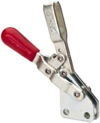 De-Sta-Co - 100 Lb Holding Capacity, Vertical Handle, Manual Hold Down Toggle Clamp - 55° Handle Movement, 100° Bar Opening, U-Bar, Straight Base, Electro-Plated Zinc, Carbon Steel - Exact Tool & Supply