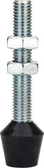 De-Sta-Co - 5/8-11 Carbon Steel Cap Tip Clamp Spindle Assembly - 92.2mm Thread Length, 127mm OAL, Flat Tip Cap, 1.38" Tip Surface Diam, Use with Toggle Clamps - Exact Tool & Supply