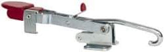 De-Sta-Co - 750 Lb Capacity, Horizontal, J Hook, Flanged Base, Carbon Steel Pull Action Latch Clamp - 5.38" Drawing Movement, 12.74" OAL, Thumb Handle - Exact Tool & Supply