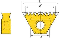Kennametal - 24 TPI, External Thread, UN Standard, STN KC635M Grade Thread Mill Insert - Carbide, TiAlN Coating - Exact Tool & Supply