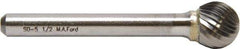 M.A. Ford - 9.5mm Cut Diam, 6mm Shank Diam, Ball Head Single Cut Burr - Carbide, Radius End, 7mm LOC, 53mm OAL - Exact Tool & Supply