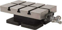 Palmgren - 6" Table Width x 10 Table Length, 6" Longitudinal Travel, Slide Machining Table - 3-1/2" Overall Height, One Longitudinal T Slot, 7-5/8" Base Length x 6-3/8" Base Width - Exact Tool & Supply