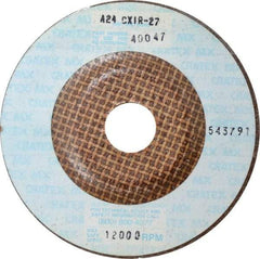 Cratex - 24 Grit, 4-1/2" Wheel Diam, 1/4" Wheel Thickness, 7/8" Arbor Hole, Type 27 Depressed Center Wheel - Aluminum Oxide, Compatible with Angle Grinder - Exact Tool & Supply