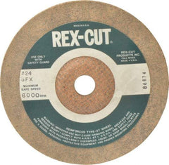 Cratex - 24 Grit, 7" Wheel Diam, 3/16" Wheel Thickness, 7/8" Arbor Hole, Type 27 Depressed Center Wheel - Aluminum Oxide, Compatible with Angle Grinder - Exact Tool & Supply