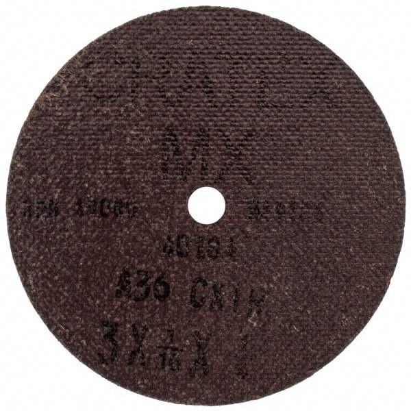 Cratex - 3" Diam 1/4" Hole 36 Grit Fiber Disc - Very Coarse Grade, Aluminum Oxide - Exact Tool & Supply