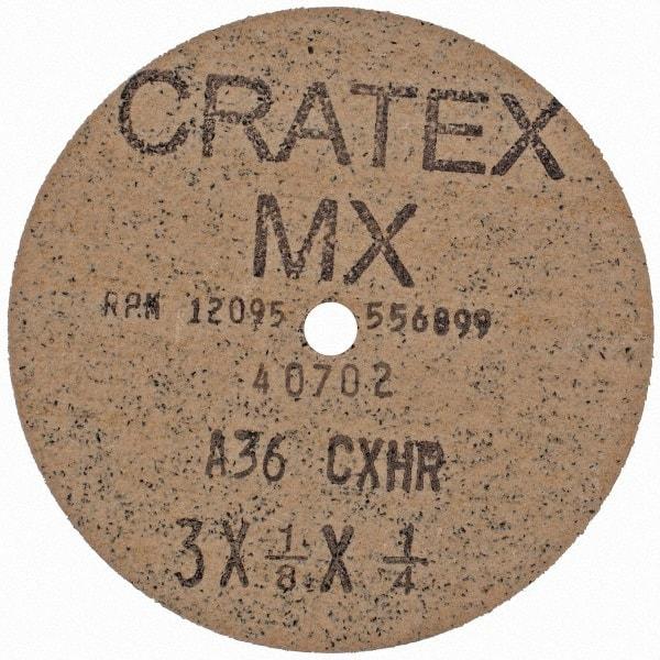 Cratex - 3" Diam 1/4" Hole 36 Grit Fiber Disc - Very Coarse Grade, Aluminum Oxide - Exact Tool & Supply