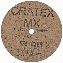 Cratex - 3" Diam 1/4" Hole 36 Grit Fiber Disc - Very Coarse Grade, Aluminum Oxide - Exact Tool & Supply