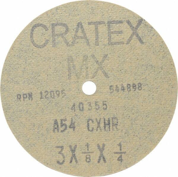 Cratex - 3" Diam 1/4" Hole 54 Grit Fiber Disc - Coarse Grade, Aluminum Oxide - Exact Tool & Supply