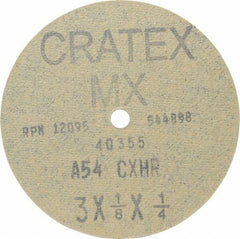 Cratex - 3" Diam 1/4" Hole 54 Grit Fiber Disc - Coarse Grade, Aluminum Oxide - Exact Tool & Supply
