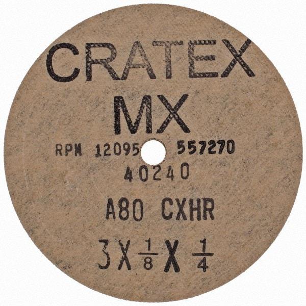 Cratex - 3" Diam 1/4" Hole 80 Grit Fiber Disc - Medium Grade, Aluminum Oxide - Exact Tool & Supply