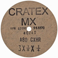Cratex - 3" Diam 1/4" Hole 80 Grit Fiber Disc - Medium Grade, Aluminum Oxide - Exact Tool & Supply