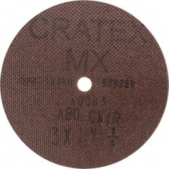 Cratex - 3" Diam 1/4" Hole 80 Grit Fiber Disc - Medium Grade, Aluminum Oxide - Exact Tool & Supply
